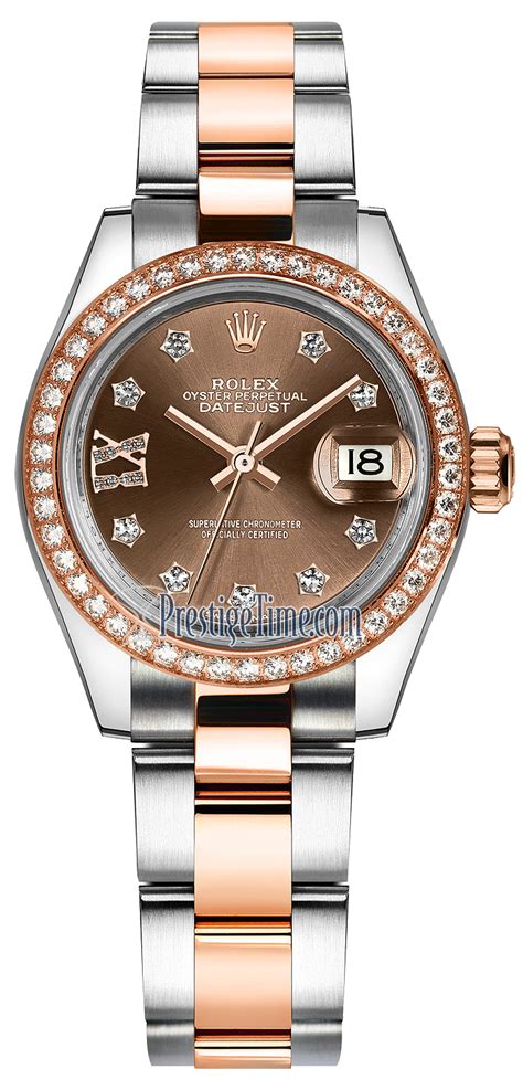 rolex lady-datejust oyster 28 mm oystersteel and everose gold|rolex 28mm ladies datejust watch.